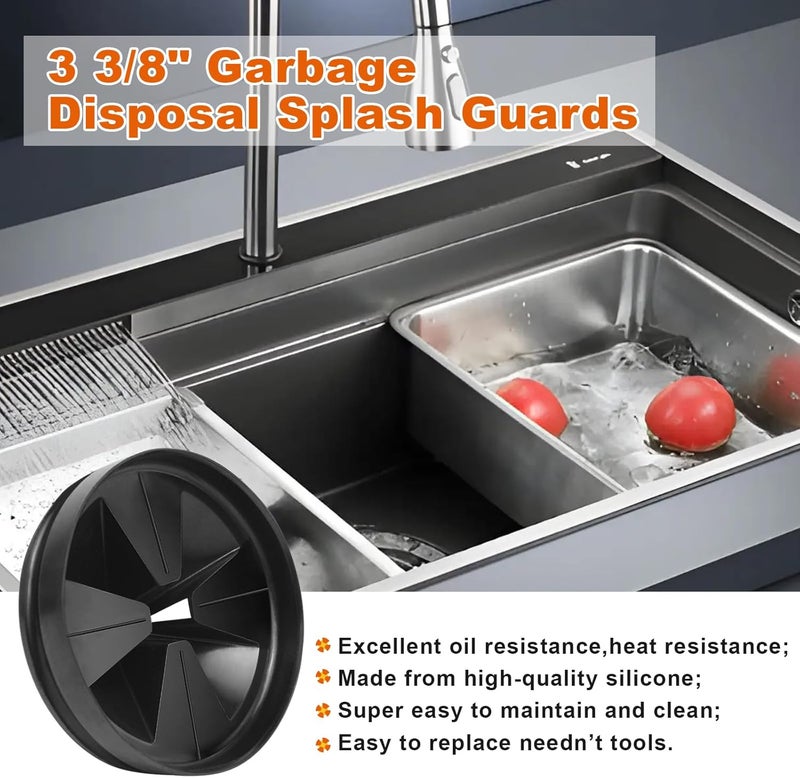 MMXIANG Garbage Disposal Splash Guards, 3 3/8" Kitchen Sink Splash Guard, QCB-AM Garbage Disposal Stopper Fit for in.SinkErator Evolution Series, Rubber Kitchen Sink Drain Cover(2 Pack) - Image 3